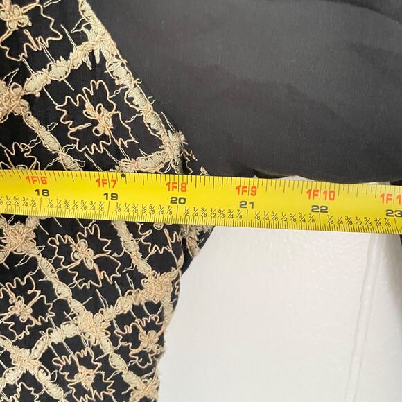 Karavan Boho Maxi Dress XL NWT Sheer Sleeves Gold Embroidery India Festival Goth - Picture 10 of 12